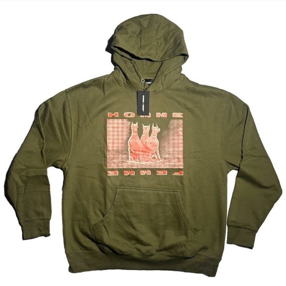 Homme Femme Doberman Hoodie - Picture 1 of 2